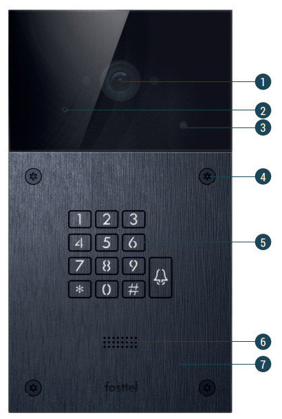 Doorphone Entry zwarte design parlofoon, met of zonder camera en klavier