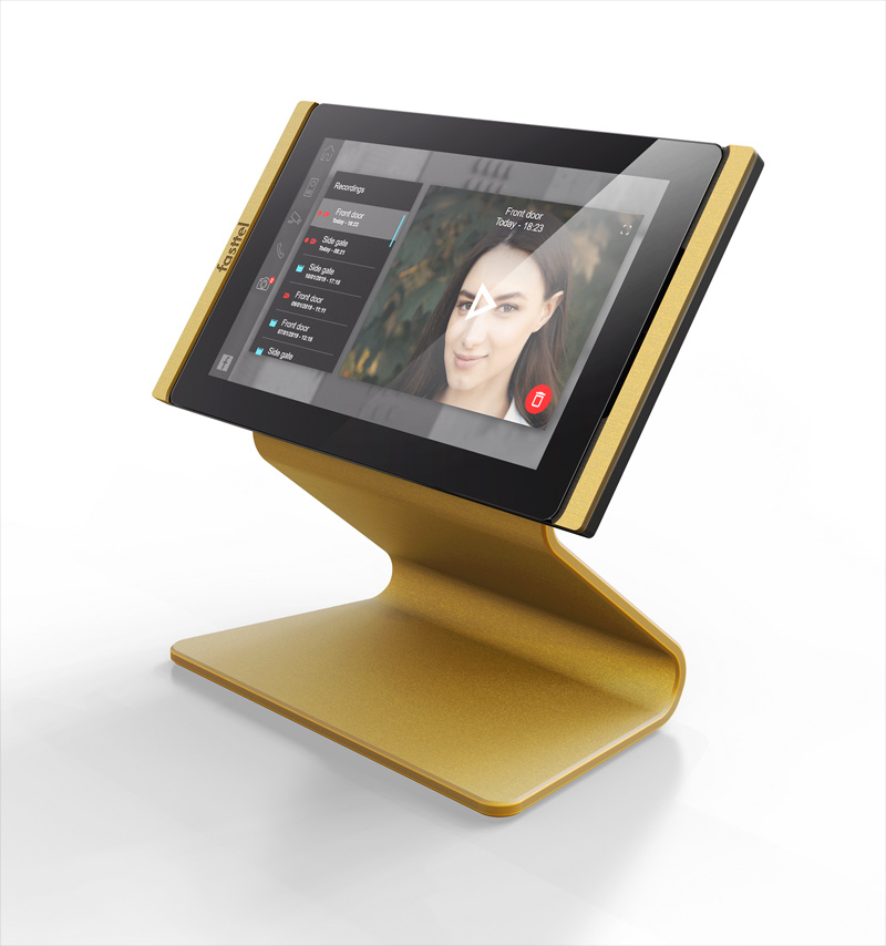 Fasttel FTVISITOR! mooie binnenpost videofoon tafelmodel brons goud