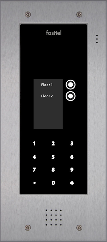 Fasttel Elite IP: de meest luxueuze deurbel met camera van Fasttel, grijs met 2 knoppen en keypad