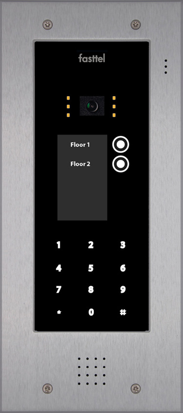 Fasttel Elite IP: de meest luxueuze deurbel met camera van Fasttel, grijs, met 2 knoppen, keypad en camera