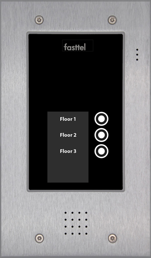 Fasttel Elite IP: de meest luxueuze deurbel met camera van Fasttel, grijs, met 3 knoppen