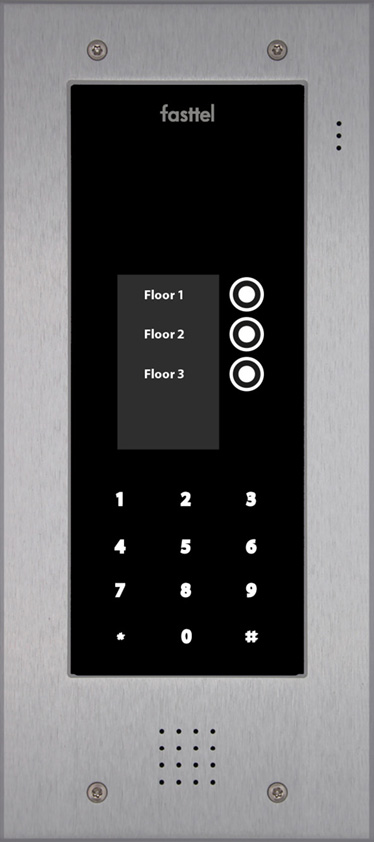 Fasttel Elite IP: de meest luxueuze deurbel met camera van Fasttel, grijs, met 3 knoppen en keypad