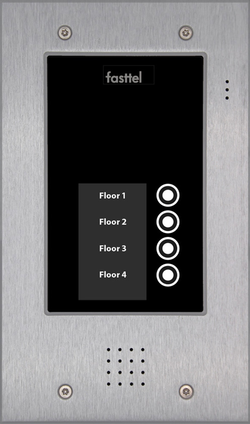 Fasttel Elite IP: de meest luxueuze deurbel met camera van Fasttel, grijs, met 4 knoppen