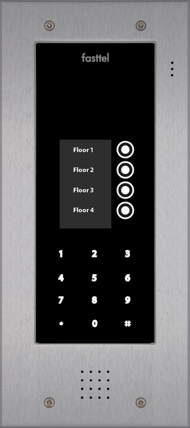 Fasttel Elite IP: de meest luxueuze deurbel met camera van Fasttelgrijs, met 4 knoppen en keypad