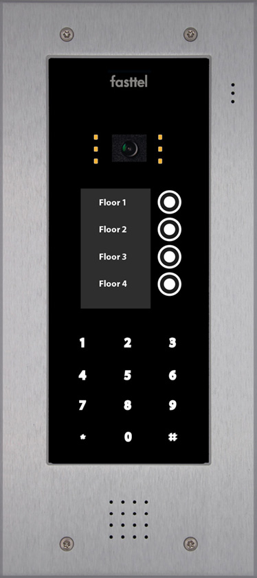 Fasttel Elite IP: de meest luxueuze deurbel met camera van Fasttel, grijs, met 4 knoppen, keypad en camera