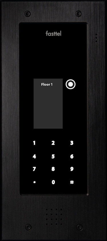 Fasttel Wizard Elite IP, de meest luxueuze videofoon, in zwart, 1 knop, codeklavier