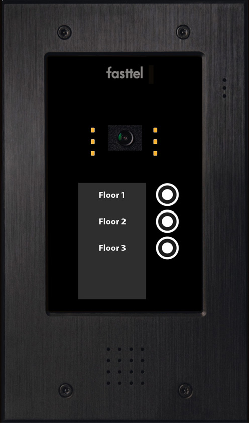 Fasttel Elite IP: de meest luxueuze deurbel met camera van Fasttel, zwart met 3 knoppen en camera