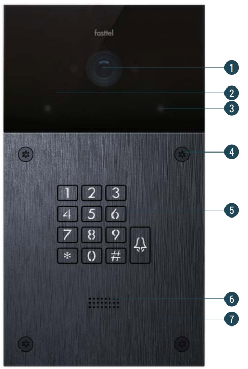 FT600 Fasttel Doorphone Entry black design intercom